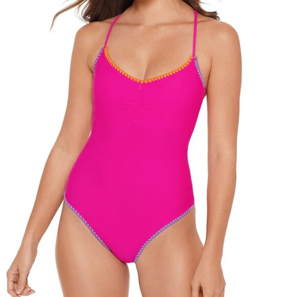 Salt + Cove Cutout Side 1 Piece Swimsuit Embroidery Trim NWT Sz XS - Picture 2 of 11